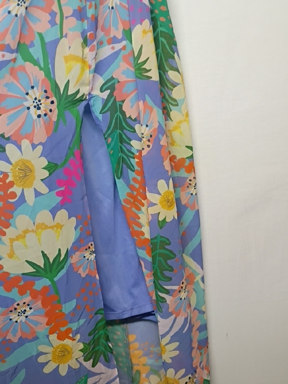 Entro Floral Trim Strapless Dress in Periwinkle - Picture 5 of 10